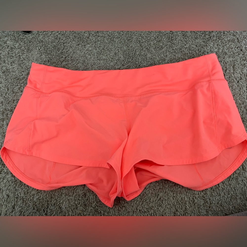Lululemon Orange low rise shorts!